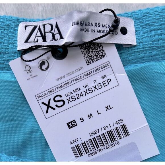 NWT Zara Blogger’s Favorite High Waisted Pleated Textured Skort, Size XS - Picture 16 of 16